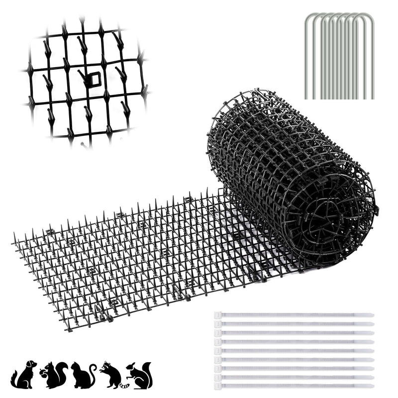 Cat Repellent Mat Outdoor 6.5FT Cat Scat Mat with Spikes Anti Cat Prickle Strips Scat Mat for Cats Plastic Cat Spike Mat Effective Cat Deterrent for Gardens and Lawns - PawsPlanet Australia
