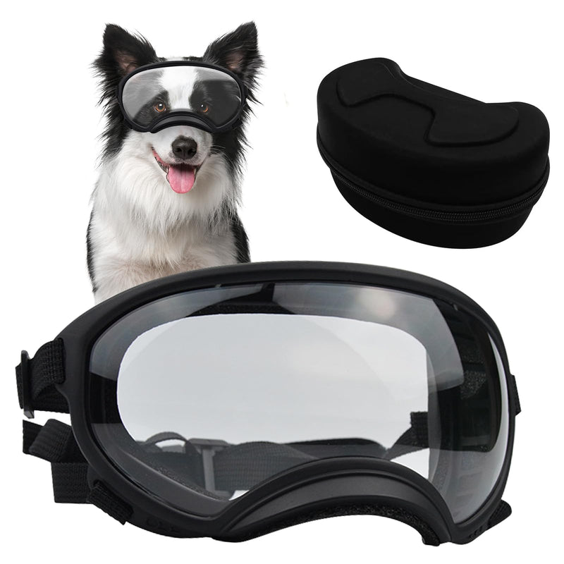 Pacify Dog Goggles for Large Dogs, UV Protection Dog Sunglasses with Adjustable Strap for Medium Large Dog Pet Glasses (Clear) Clear - PawsPlanet Australia