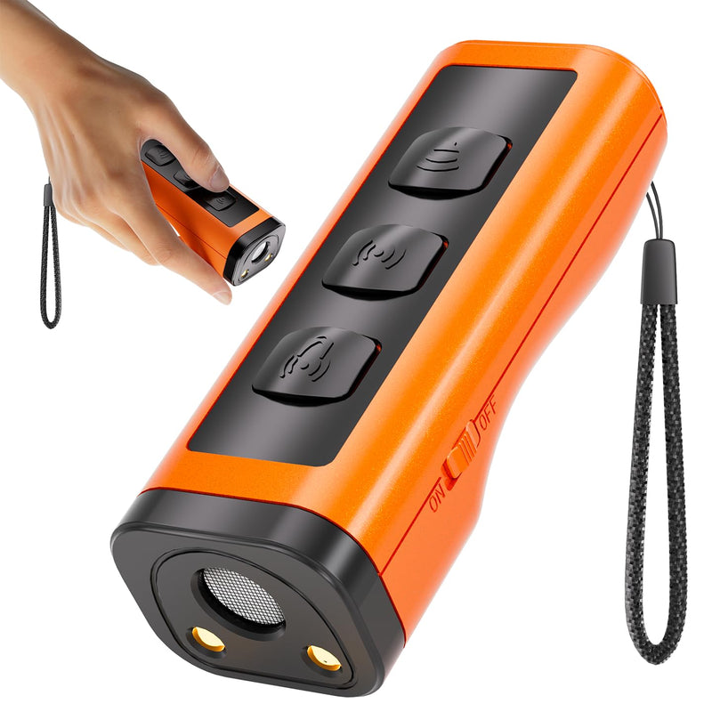 Dog Bark Deterrent Devices Rechargeable Anti-Barking Device for Dogs 50ft Long Range Ultrasonic Correct Your Dog's Bad Behavior at the Push of aButton Better Than Shock Collars or Dog Training Collars 1 Pack Orange - PawsPlanet Australia