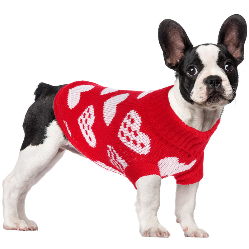 choyaxo Knitted Dog Sweaters Valentine’s Day Heart Sweater for Small Medium Large Kitten Puppy Christmas - PawsPlanet Australia