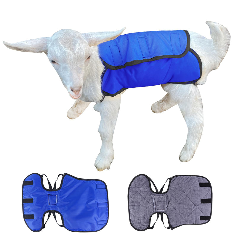 2 Pack Lamb Coat with Quilted Lining, Sheep/Goat Blanket, Blue and Gray - PawsPlanet Australia