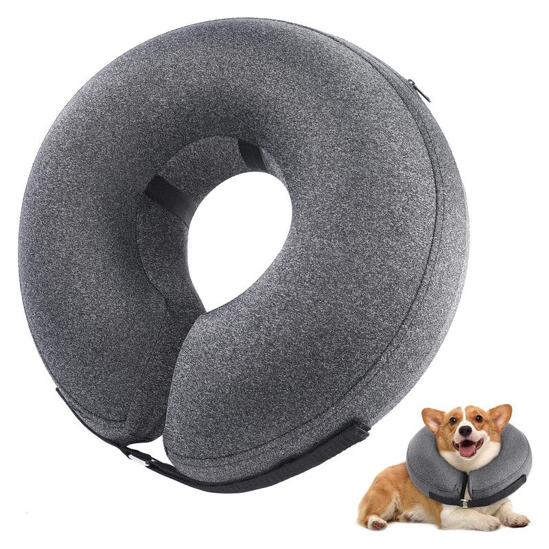 Inflatable Dog Cone Collar, Recovery Dog Cone After Surgery, Adjustable Blow up Dog Donut Collar, Pet Recovery Collar for Dogs Size L 12”-18” [Neck:12"-18"] Large - PawsPlanet Australia