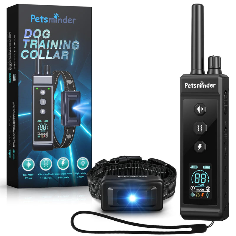 Dog Shock Collar, 4000FT Rechargeable Dog Training Collar with Remote IP67 Waterproof, Adjustable Beep/Vibration/Shock Modes, 5 Training Modes for All Breeds, Sizes (10-150lbs) for 1 dog - PawsPlanet Australia