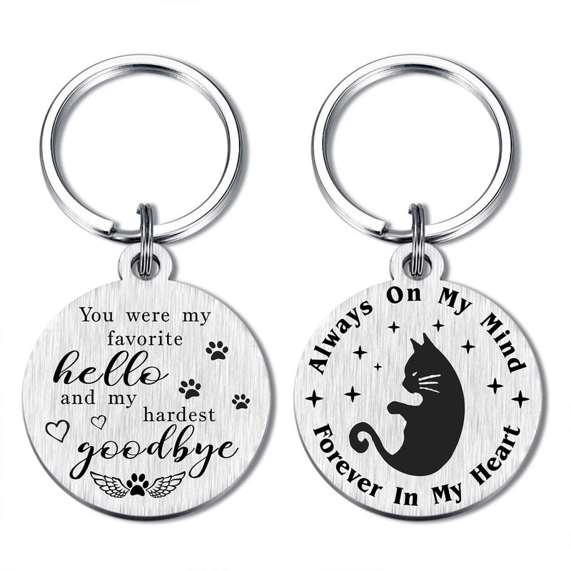 Emideary Sympathy Gifts for Loss of Cat - Loss of Pet Cats Memorial Keychain for Women Men - You're My Favorite Hello and Hardest Godbye - PawsPlanet Australia