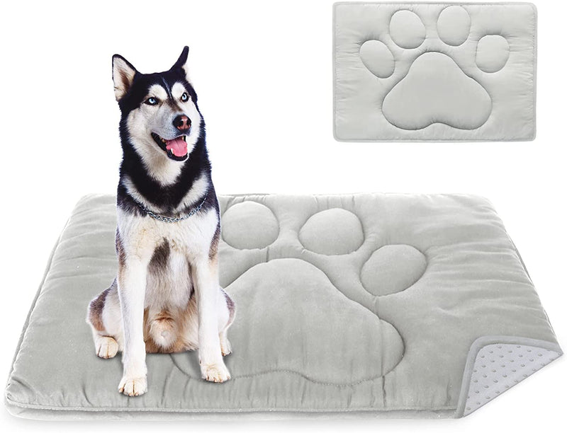 Dog Crate Pad(28"x 42", Mats for Sleeping, Breathable Crate Bed Kennel Pad,Dark Colored to Hide Stains, Grey X-Large (28" x 42") 1 - PawsPlanet Australia