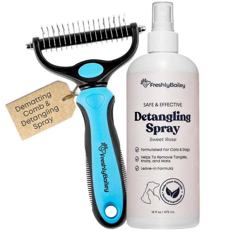 Freshly Bailey Pet Dematting Tool & Detangling Spray For Cats and Dogs - PawsPlanet Australia