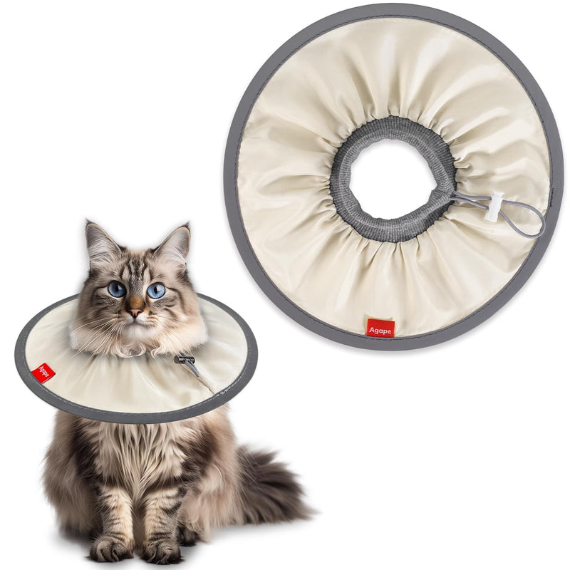Agape Comfortable Cat Cone, Lightweight Cat Cone Collar Soft, Recovery Collar for Cats After Surgery to Stop Licking & Scratching, Protective E Collar for Small, Medium, and Large Cats for Wound Care Ivory White - PawsPlanet Australia