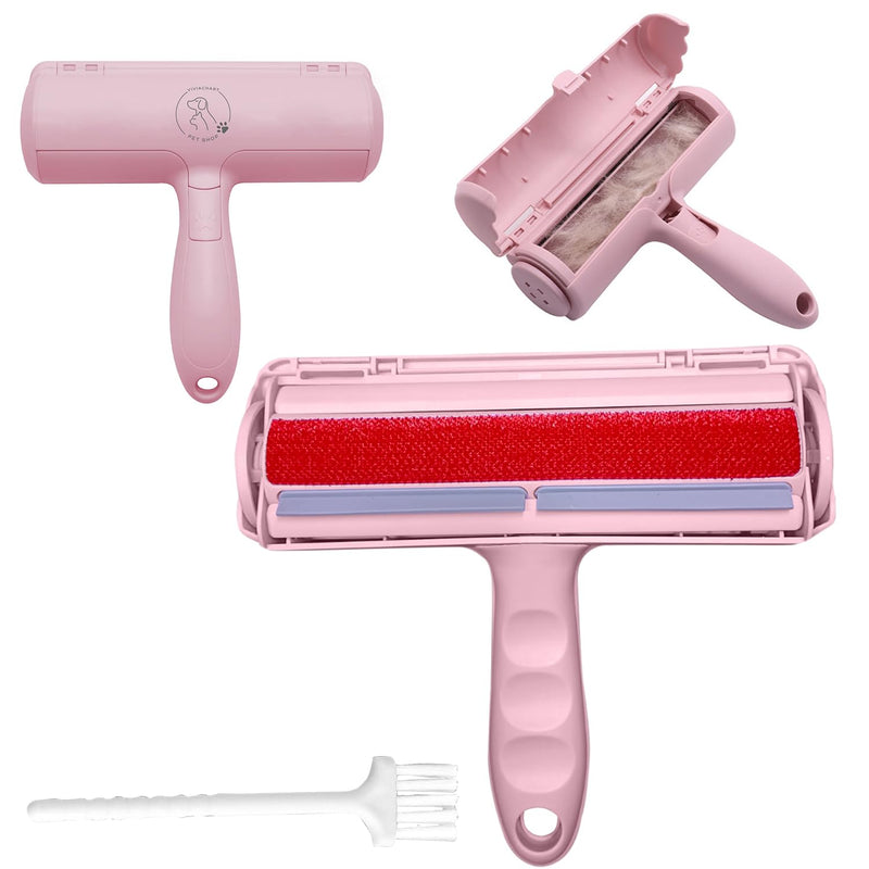 Extra Sticky Lint Roller for Pet Hair Removal – Ideal for Dogs & Cats | Effective Pet Supplies & Grooming Tools | Cat and Dog Hair Remover for Couch & Furniture | Travel Size Lint Roller Pink - PawsPlanet Australia