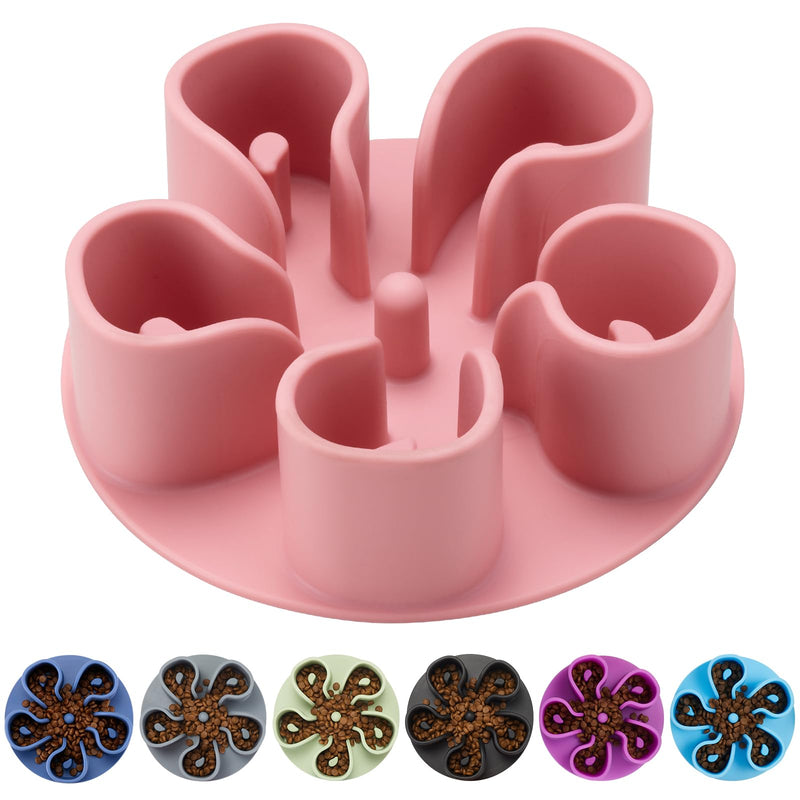 Slow Feeder Dog Bowls Insert, Bestalk Soft Silicone Slow Eating Dog Bowl Insert with Suction Cups for Small, Medium and Large Dogs(Pink, M) Pink - PawsPlanet Australia