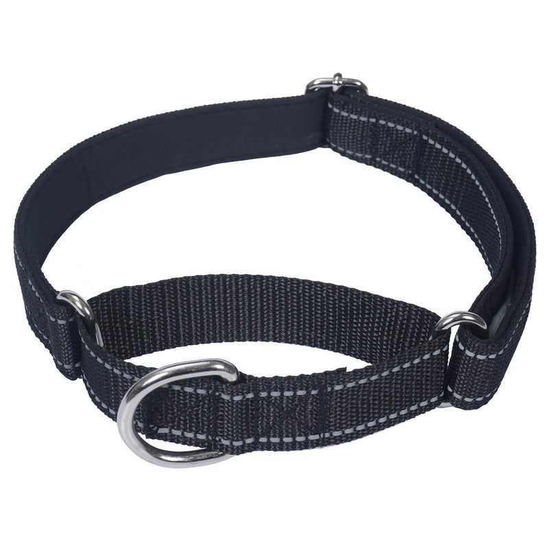 SGODA Martingale Dog Collar, Reflective Nylon Padded Dog Training Collars for Small Dogs, Black S Small (Neck: 12"- 15") - PawsPlanet Australia
