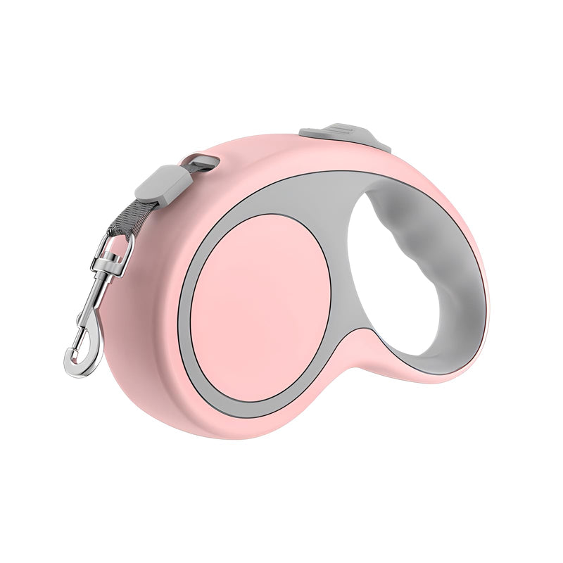 Pink Retractable Dog Leash, Auto Adjustable Extendable Dog Lead Durable and Tangle Free Nylon Tape for Small Medium Pet Dogs Cats Walking, 10FT/3m Pink Small(10ft/3m) - PawsPlanet Australia