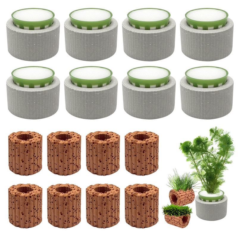 Rainmae 16 Pack New Upgrade Aquarium Plant Weights, Aquatic Water Plant Fixed Rings, Water Plants Cultivation Fixed Ring Plant Pot, Landscape Ceramic Pottery Gravity Ring for Fish Tank Accessories - PawsPlanet Australia