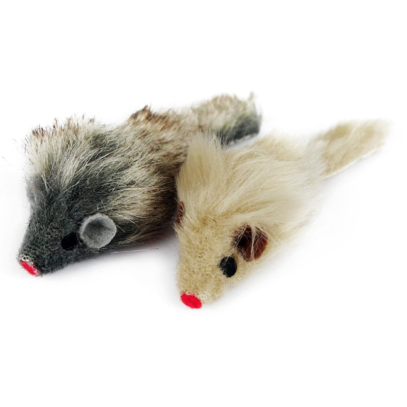 2PCS Cat Mice Toys,Faux Fur Cat Mice Toys with Plastic Body, Interactive Catch Play Mouse Toy for Indoor Cats,Kittens - PawsPlanet Australia