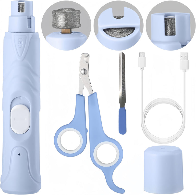 Electric Nail Grinder with LED Light for Birds & Small Animals | 3-in-1 Nail Care Kit with Nail File & Clipper | Safe and Quiet Grooming Tool for Hamsters, Rabbits, and Other Small Pets - PawsPlanet Australia