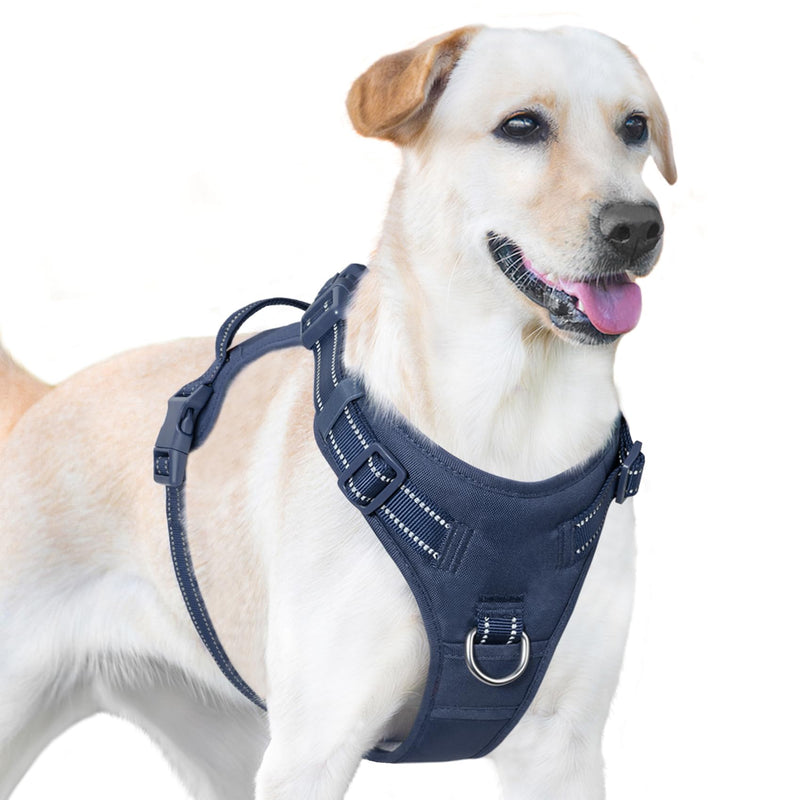 No Pull Dog Harness, Reflective Puppy Vest for Small Medium Large Sized Dog(Prussian Blue,XL) XL(Neck:24.8-38.6",Chest:29.1-45.3") Prussian Blue - PawsPlanet Australia