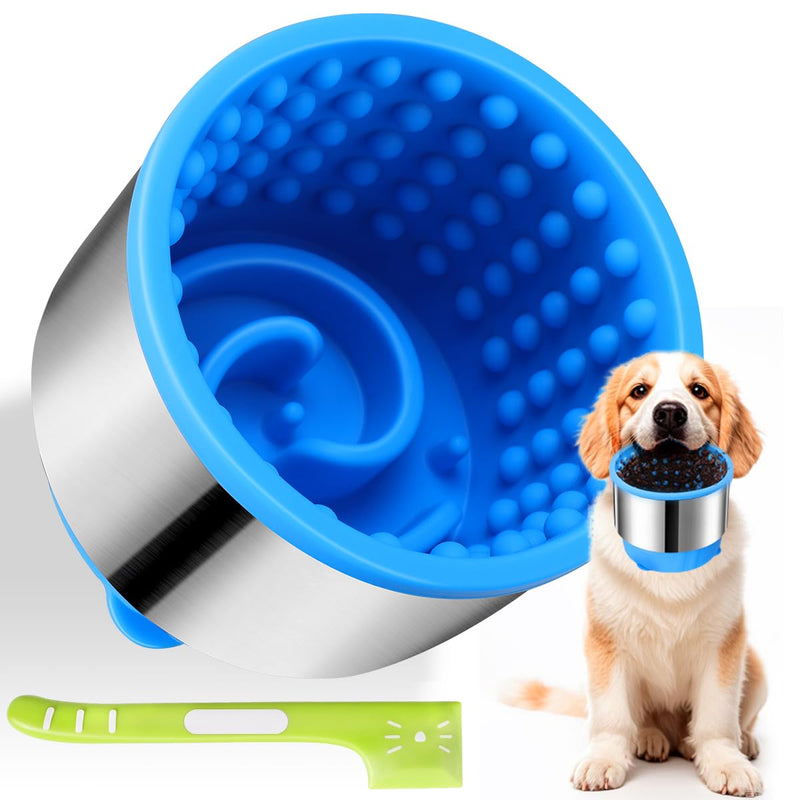 AIERSA Dog Freeze Bowl, Lick Bowl for Dogs, Upgraded Metal Anti-Chew Prottection, Slow Eating Dog Bowl, Dog Peanut Butter Lick Bowl,Silicone Slow Feeder Dog Bowls for Large Small Puppy Dogs - PawsPlanet Australia