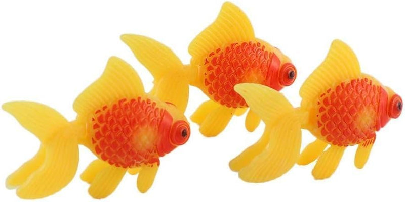 3Pcs Artificial Gold Fish for Aquarium Freshwater Saltwater for Tank Decorations Moving Plastic Small Fish Aquarium Gravel Sand Decorations - PawsPlanet Australia