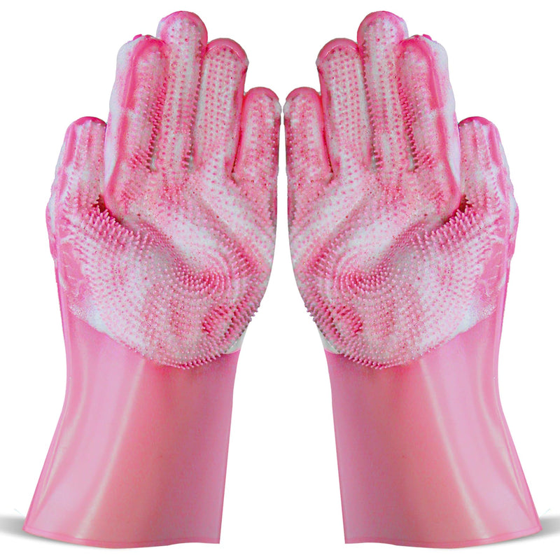 Dog Washing Gloves -Dog Bath Brush - Dog Bath Gloves - Dog Shampoo Brush - Pet Grooming Gloves -Cat Grooming Supplies_ Dog Bath Supplies（1 Pair Pink - PawsPlanet Australia