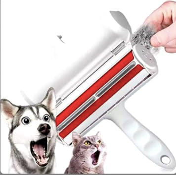 Reusable Pet Hair Removal Brush, Self-Cleaning Base, for Clothes and Furniture, Pet Lint Roller Remover - PawsPlanet Australia