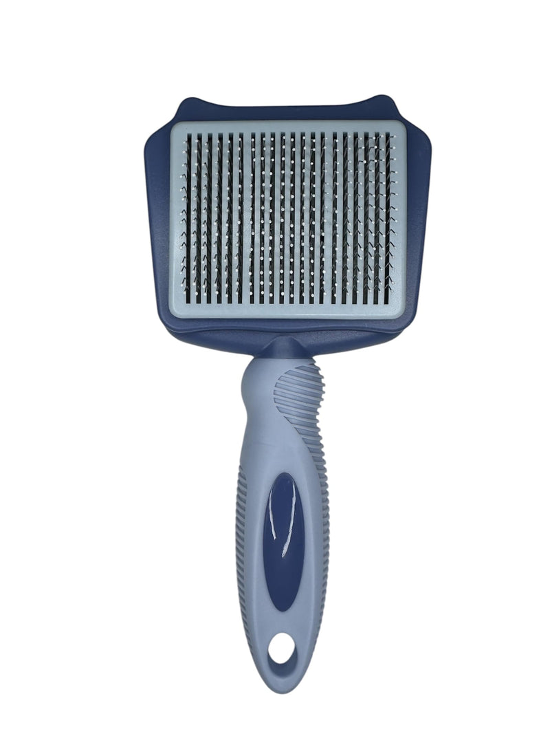 Pet Self Cleaning Slicker Brush, Skin Friendly Deshedding Grooming Tool for Shedding & Haired Pets, 3 Colors Available Pink, Blue and Purple (Blue) - PawsPlanet Australia