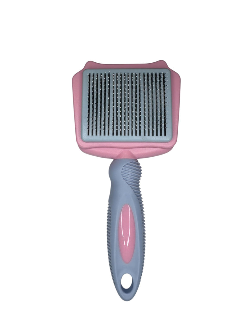 Pet Self Cleaning Slicker Brush, Skin Friendly Deshedding Grooming Tool for Shedding & Haired Pets, 3 Colors Available Pink, Blue and Purple (Pink) - PawsPlanet Australia