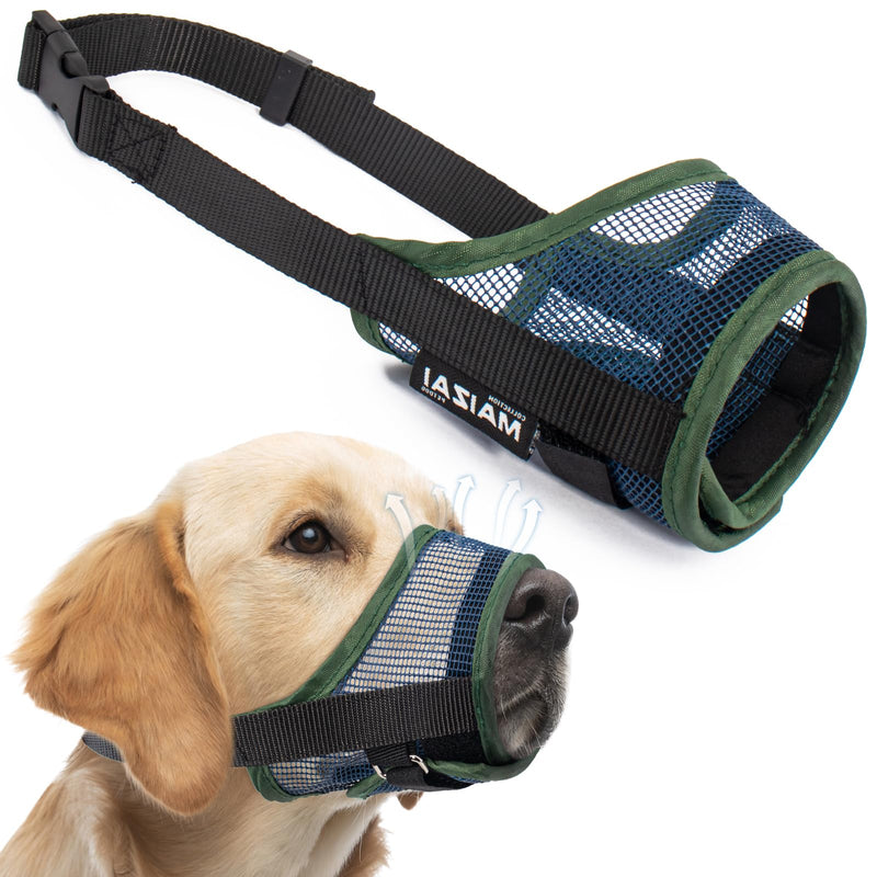 Coppthinktu Dog Muzzle, Soft Mesh Muzzle for Small Medium Large Dog Mouth Guard, Breathable Dog Muzzles to Prevent Biting Barking, Adjustable Dog Mouth Cover Muzzle for Dog Allow Panting Drinking Green M - PawsPlanet Australia