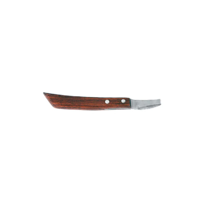 Oval Hoof Knife Double Edged – Stainless Steel Curved Blade Farrier Tool with Wooden Grip, Multipurpose Hoof Trimming Knife for Livestock. - PawsPlanet Australia