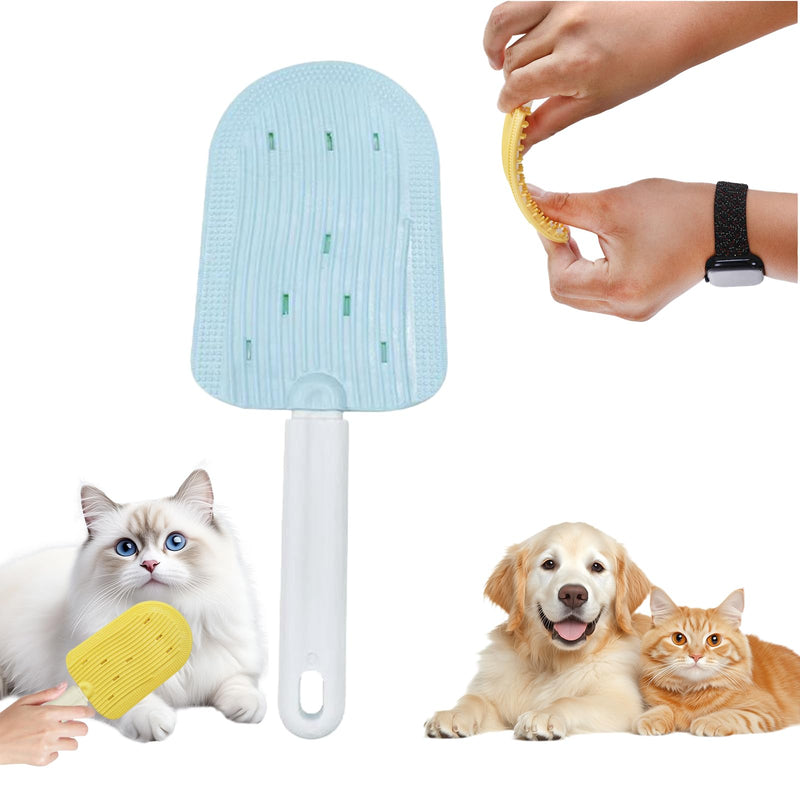 Pet Ice Cream Massage Comb, Cat Double-Sided Grooming Brush, Cat Tongue Brush for Cats Grooming Easily Removes Fur Reducing Hairballs (Blue) Blue - PawsPlanet Australia