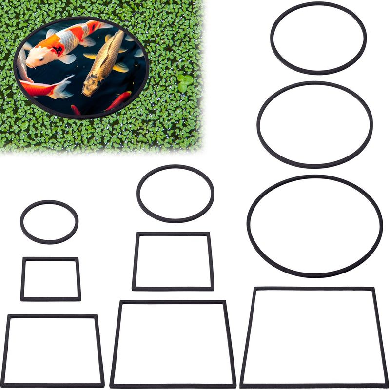 OIIKI 10 PCS Fish Feeding Rings Sets, Floating Aquarium Plant Corral, Floating Plant Rings, Oval and Square Fish Feeding Rings, Fish Tank Aquarium Accessories for Fish Tank, Floating Plants - Black black-oval,square - PawsPlanet Australia