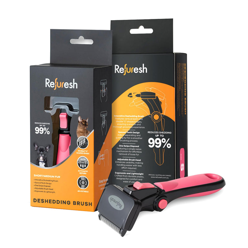 Deshedding Brush for Dogs & Cats - Pink & Medium, Short & Medium Hair Grooming Tool, Dog Deshedding Brush, Cat Deshedding Brush, Deshedding Dog Brush Short Hair, Lightweight Pet Hair Remover. - PawsPlanet Australia