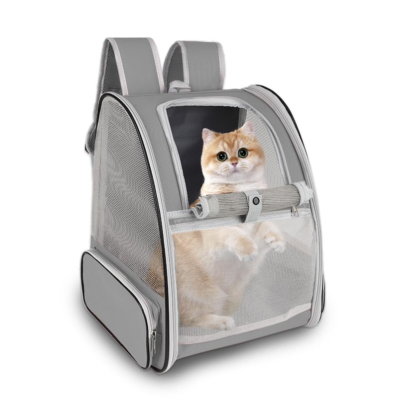 Cat Backpack Carrier,Pet Carrier Airline Approved for Small Dog Cat Puppy Kitten Bunny,Ventilated Mesh Design Animal Backpack for Hiking Camping Travel Bag (Light Grey) Light Grey - PawsPlanet Australia