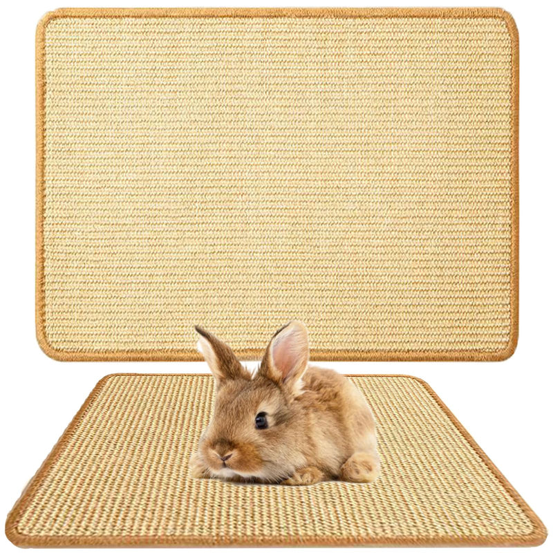 Oncpcare Rabbit Scratch Mat - Natural Bunny Scratching Pad for Claws and Teeth Care, Chew Toys, Pet Cage Bedding for Biting, Sleeping, Nesting - 24x16 Natural 1pcs 24"x16"