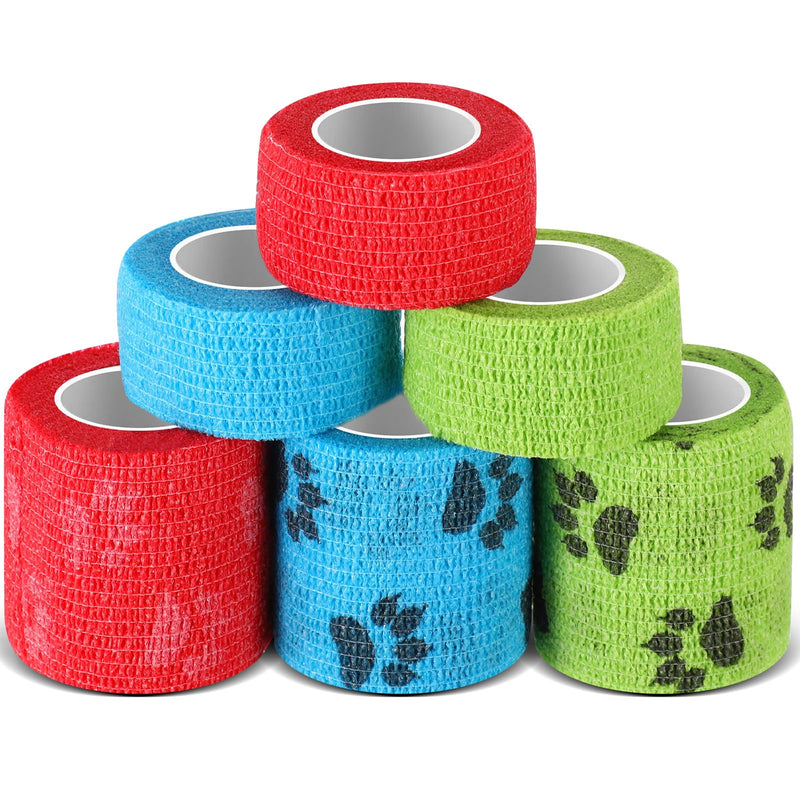 Geiserailie 6 Pcs Self-Adhesive Bandages Bitter Bandage Wrap for Dogs Non-Woven Pet Wrap for Dogs Horses Animals Ankle Sprains and Swelling - PawsPlanet Australia
