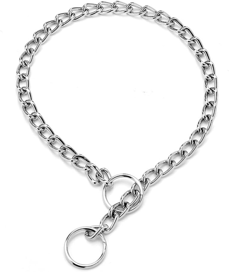 Chain Choke Collar for Dogs, Metal Slip Link Training Heavy Duty Dog Choker Collar Martingale Puppy Collars for XS Small Medium Large Big XL Breed Dogs (Silver, S(Neck Max 16inch) D2.5mm) Silver S(Neck Max 16inch)D2.5mm - PawsPlanet Australia