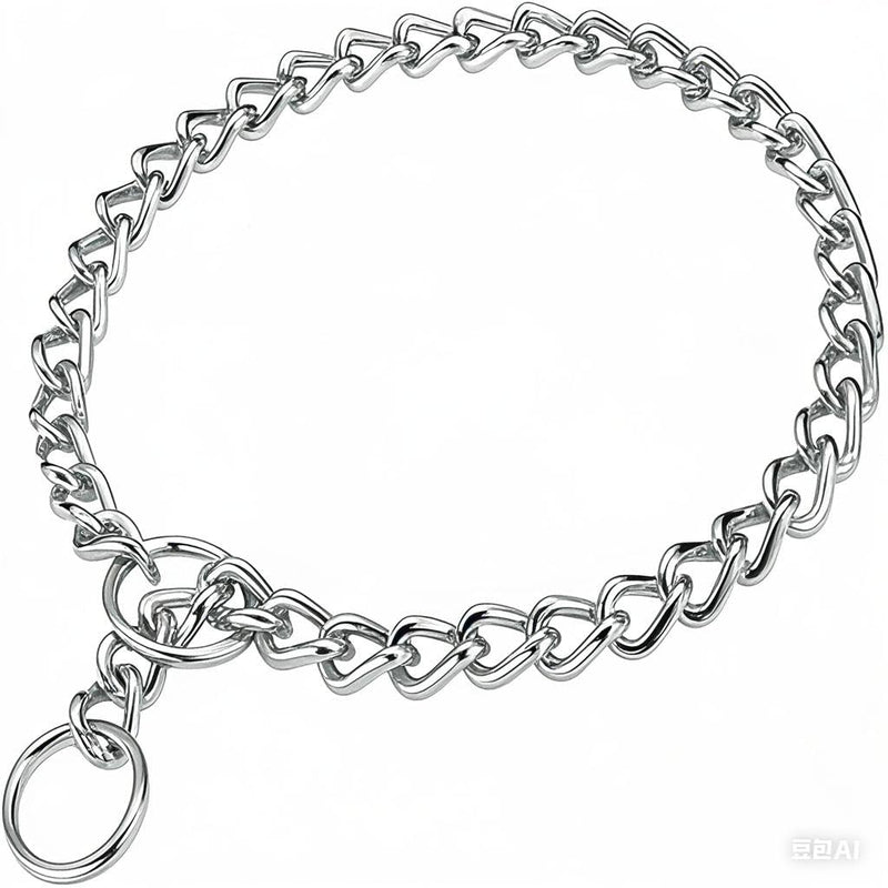 Chain Choke Collar for Dogs, Metal Slip Link Training Heavy Duty Dog Choker Collar Martingale Puppy Collars for XS Small Medium Large Big XL Breed Dogs (Silver, L(Neck Max 20inch) D3.5mm) Silver L(Neck Max 20inch)D3.5mm - PawsPlanet Australia
