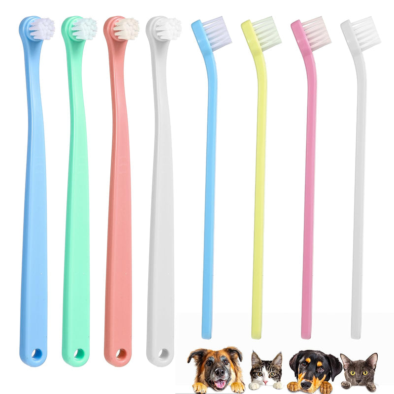 8Pcs Cat Toothbrush, Small Dog & Cat Teeth Cleaning, Soft Bristle Puppy Tooth Brush, Kitten Tooth Brushing Kit, Dental Care Supplies for Tiny Puppy Kitty Reduce Tartar Formation & Bad Breath - PawsPlanet Australia