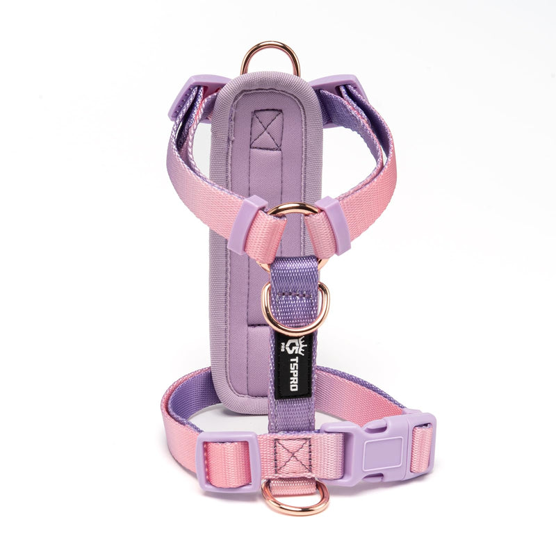 TSPRO Lightweight Dog Vest Harness Adjustable Harness Breathable Durable Quick Release Dog Harness for Small Dog Walking (Pink-Purple Gradient, Size 1) Size 1 (Neck 12–18.7", Chest 12.7–22") Purple-Pink - PawsPlanet Australia