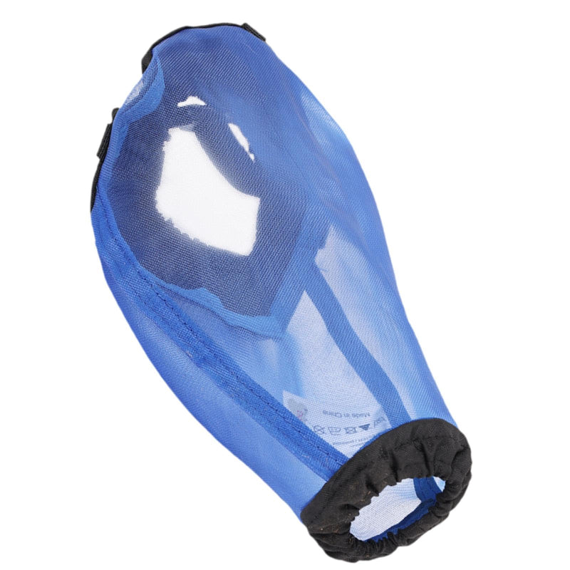 Foxtail Mask for Dogs, Dog Face Guard, Adjustable Head Net, Field Cover, Polyester, Blue, L