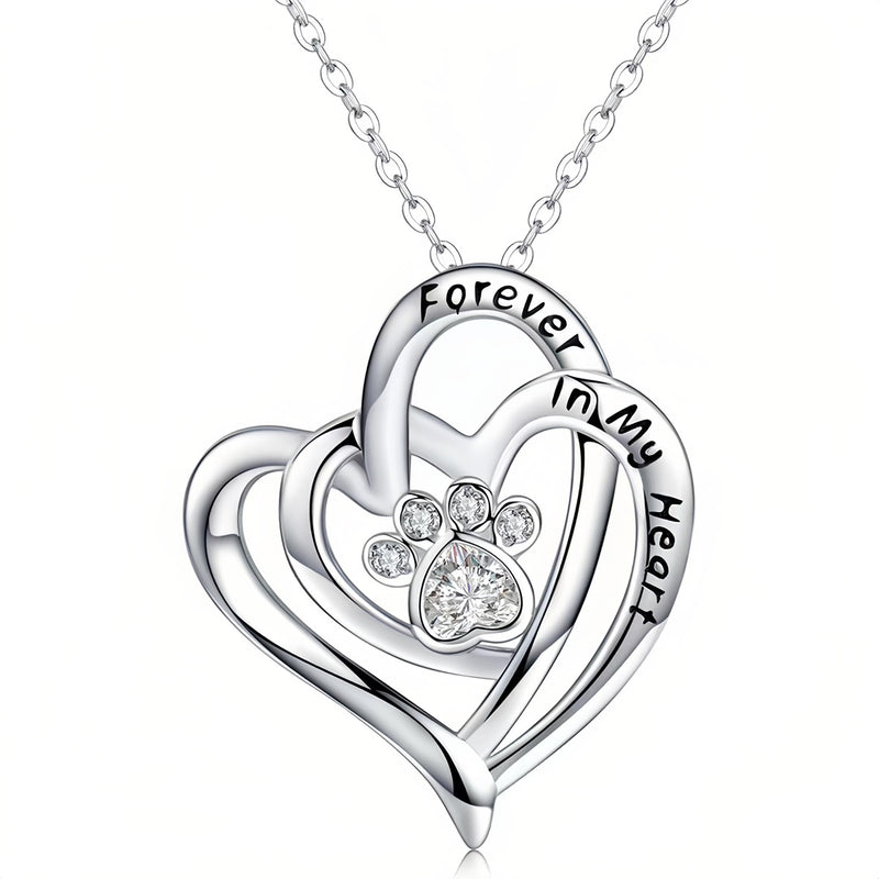 Dog Memorial Gifts Remembrance Necklace: Loss of Dog Sympathy Gift- Personalized Pet Necklace for Women Pet Lovers (Stainless) Forever In My Heart - PawsPlanet Australia