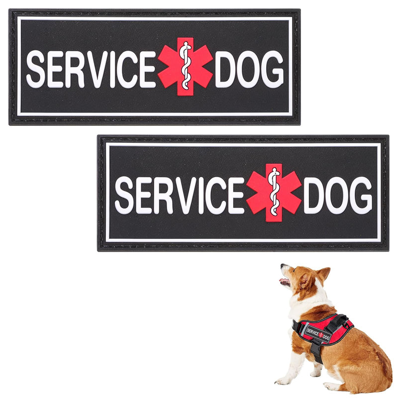 2Pcs Service Dog Patches, Removable Emotional Support Dog Harness Patches for Vest, Black in Training Dog Patch, Working Dog Applique Tactical Dog Equipment Service Dog Patch for Collar Leash (4×2'') - PawsPlanet Australia