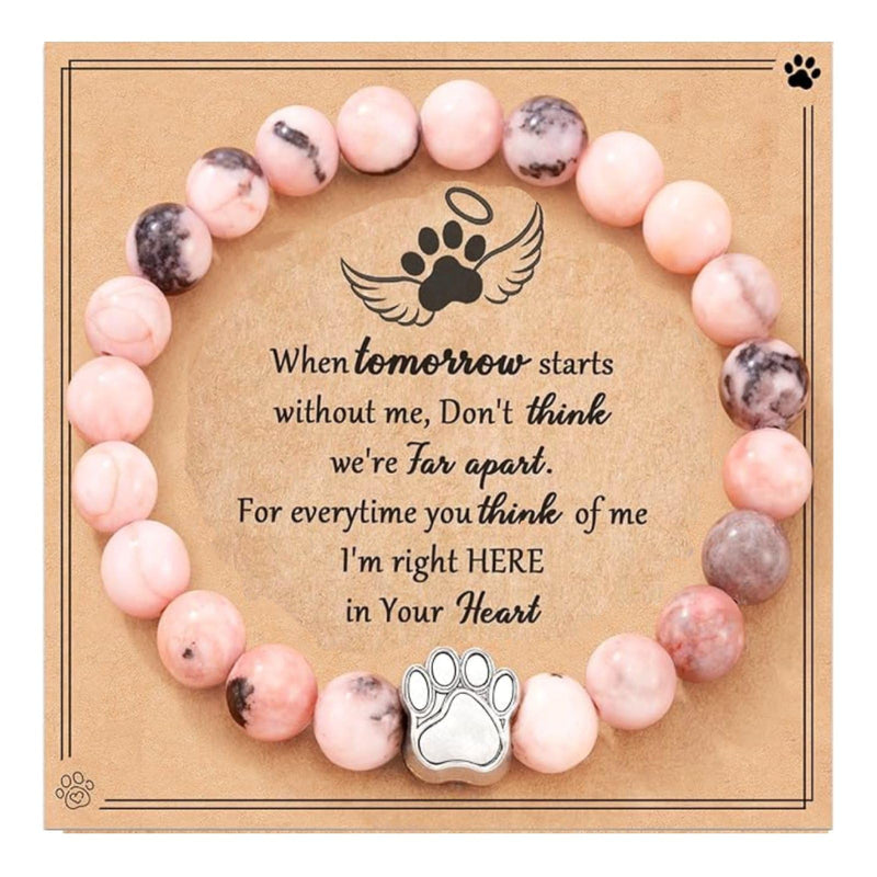 Memorial Gifts Bracelet for Loss of Dog Cat, 𝗣𝗮𝘄 𝗣𝗿𝗶𝗻𝘁 𝗦𝘆𝗺𝗽𝗮𝘁𝗵𝘆 𝗚𝗶𝗳𝘁 Memory Gifts for Dog Cat Passing Away Remembrance Bereavement Gifts for Dog Cat Lover - PawsPlanet Australia