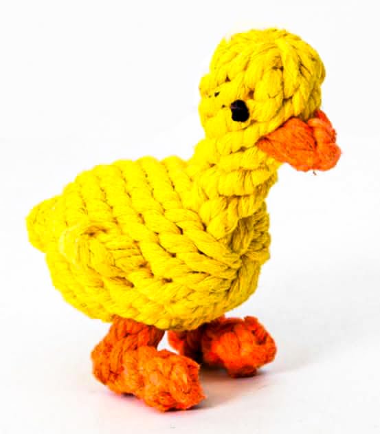 Vaulted Skulls & Co Dog Duck Toy Small 5" | Rope Dog Toys | Duck Pet Toy | Tug of War Rope Dog Toy | Pull & Tug Dog Toy | Duck Dog Treats | Yellow/Orange | 5" 1 Pack - PawsPlanet Australia