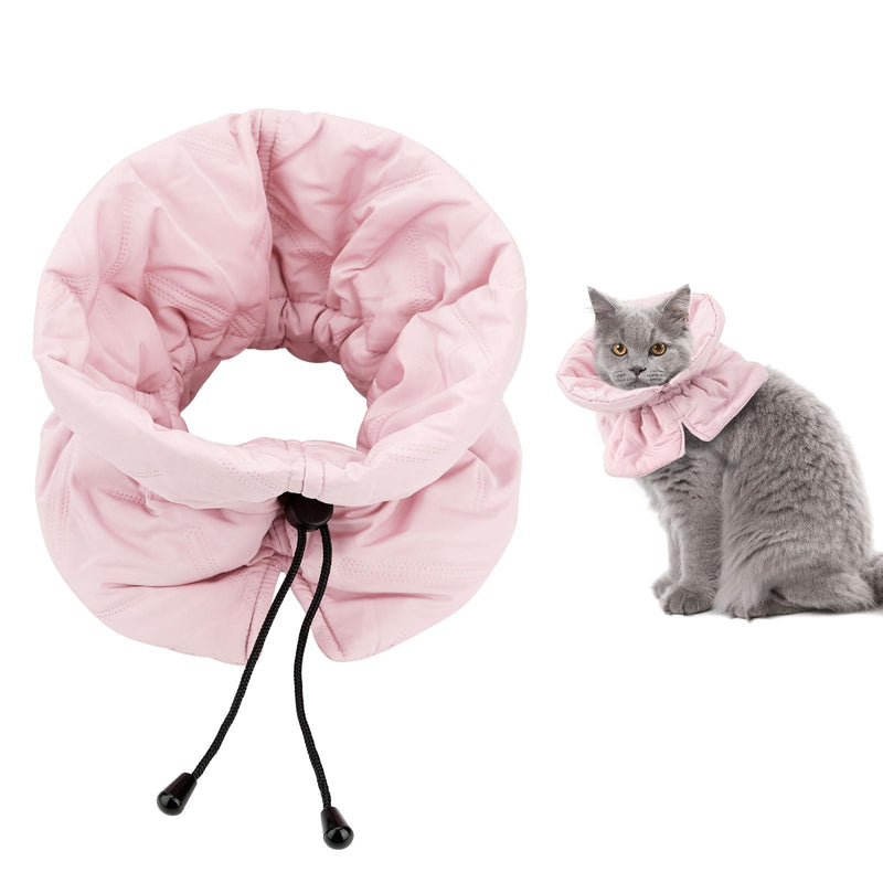 Cat Cone Collar, Soft Adjustable Kitten Recovery Collar for After Surgery Lightweight Puppy Pet Elizabethan Cones to Stop Licking Wound Protective Dog Neck Cover (Pink) - PawsPlanet Australia