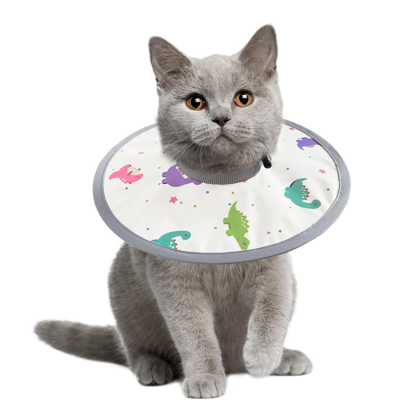 LOS ANDES Cat Recovery Collar, Adjustable Cat Protective Collar Alternative After Surgery, Protect Cat Neck Cones to Stop Licking Wound, Lightweight Elizabethan Collar for Kitten,Puppy M(for Neck 8.7-11.8inch) Dinosaur - PawsPlanet Australia