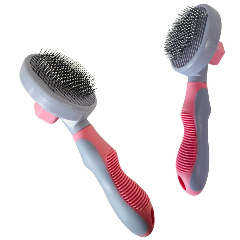 Dog & Cat Brush - Pet Grooming & Shedding Tool for Long & Short Hair - Deshedding Comb for Loose Fur - Professional Hair Remover for Pets (Pink) Pink - PawsPlanet Australia