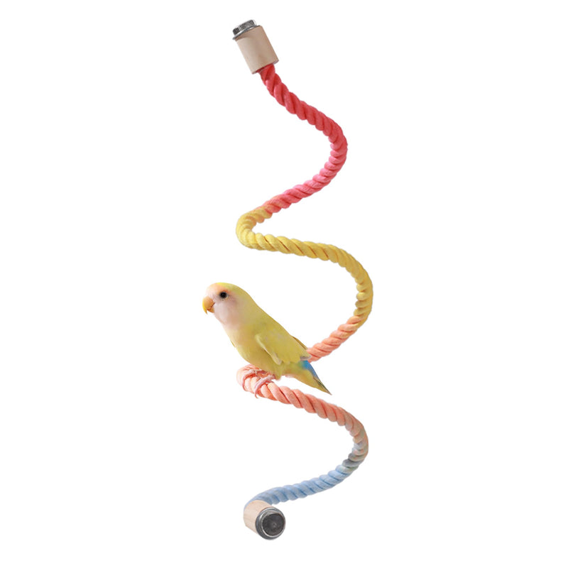 Multi-Color Rope Bird Perch Toys for Parrot Cage Stand, Climbing Swing Accessories for Cockatiel, Parakeets, Budgies, Lovebirds, Conures, Finches - 39.4 inch - PawsPlanet Australia