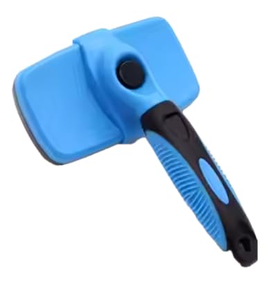 Self-Cleaning Dog & Cat Slicker Brush for Pets with Long Or Short Hair, Dog Brush for Shedding Short Hair, Cat & Dog Grooming Brush, Cat Comb, Dog Comb, Deshedding Dog Brush - Blue - PawsPlanet Australia