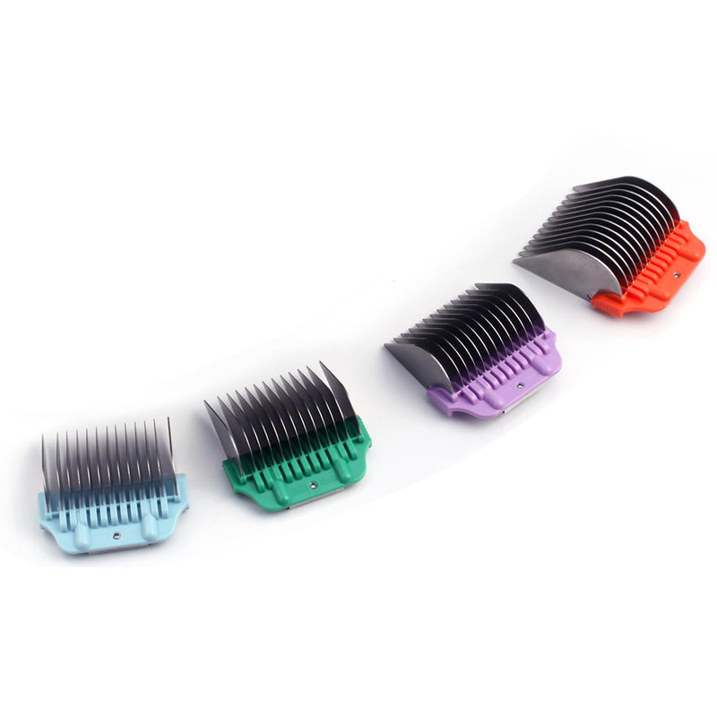 Dog Animal Stainless Steel Wide Clipper Attachment Guard Comb Set for A5 Series | Snap-On/Off Design Combs,Only Fir for 10W/15W/30W Wide Blade (Large 4-Piece) Large 4-Piece