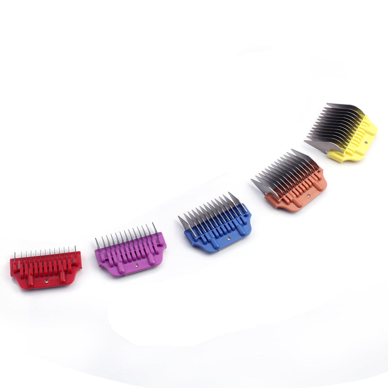 Dog Animal Stainless Steel Wide Clipper Attachment Guard Comb Set for A5 Series | Snap-On/Off Design Combs,Only Fir for 10W/15W/30W Wide Blade (Medium 5-Piece) Medium 5-Piece - PawsPlanet Australia