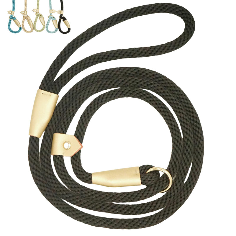 6.5ft Pet Slip Leash, Dog Lead and Collar Combo, Gentle Lead Leash, Recall Training Leash for Small Medium Large Dogs (Black, 6.5ft x 11mm) Black - PawsPlanet Australia